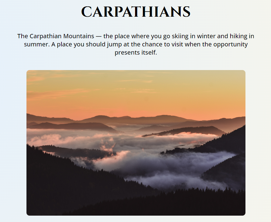 Carpathians app prewiev